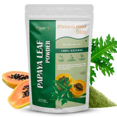 MAHANT FOOD BIZZ Papaya Leaf Powder 200g | 100% Natural Herbal Superfood | Rich in Antioxidants Enzymes & Nutrients | Supports Detox Immunity Boost & Skin Health | No Preservatives or Additives
