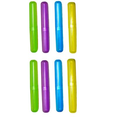 8-Pack Toothbrush Covers Extra Large Family Set, Travel Cases for Camping, School & Travel Germproof & Reusable