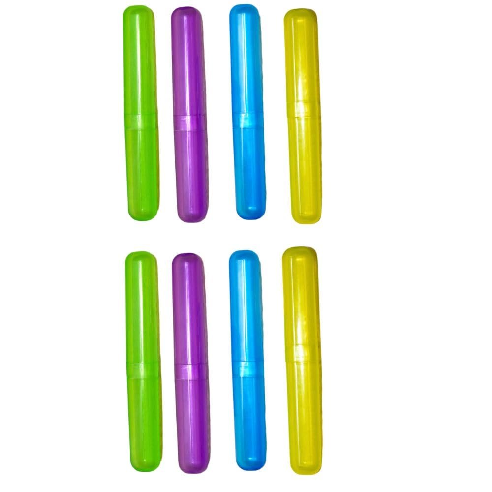 8-Pack Toothbrush Covers Extra Large Family Set, Travel Cases for Camping, School & Travel Germproof & Reusable
