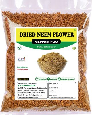 3V PRODUCTS Dry Neem Flower 50 Gm | Vepam Poo | Indian Lilac Flower for Edible & Cooking
