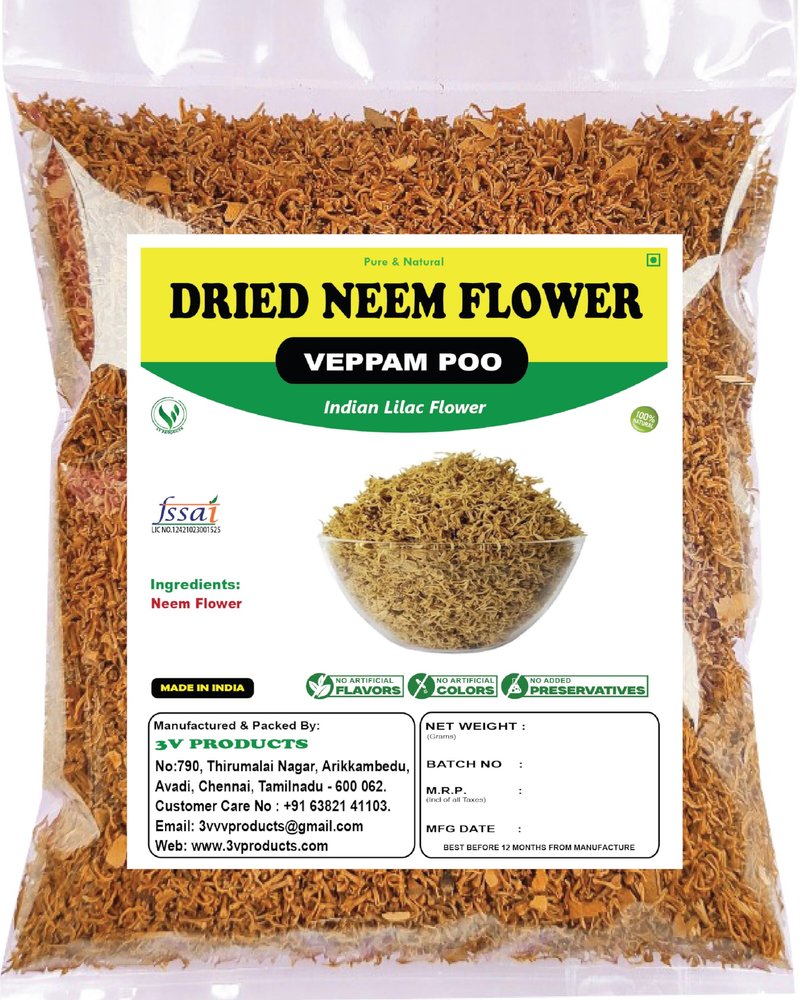 3V PRODUCTS Dried Veppam Poo | Neem Flower 150gm, Margosa, Indian Lilac Flower