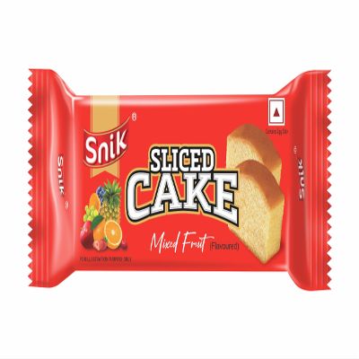 Snik Sliced Cake | Mixed Fruit Flavored Slices | Soft Sponge Texture | Individually Wrapped | Pack of 10 | Light Snack | Daily Treat | Easy to Carry | Tea Time Bite