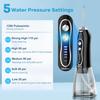 H2ofloss Water Dental Flosser Teeth Pick -Portable Oral Irrigator with 5 Modes, Rechargeable IPX7 Waterproof Orthodontic Teeth Cleaner Pick Cordless for Home Travel-300ml Water Tank (Black.) view 2