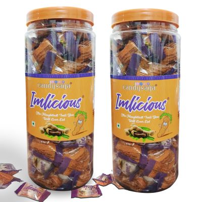 Candysaga Imlicious Imli Goli (Khatti Methi Imli Goli), Pack of 2 Jar (125 Goli in 1 Jar)