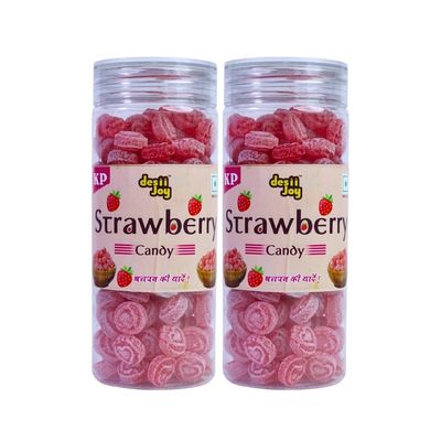 DesiiJoy Strawberry Candy, Sweet Rose Shaped Candies (200 gm) | Pack of 2