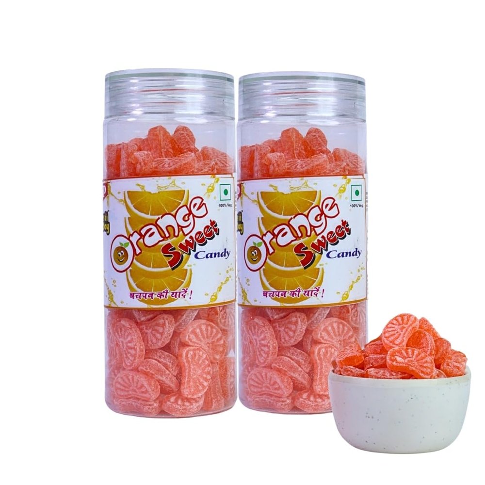 Desiijoy Orange Sweet Candy, Sweet and refreshing candies, 200g (Pack of 2)