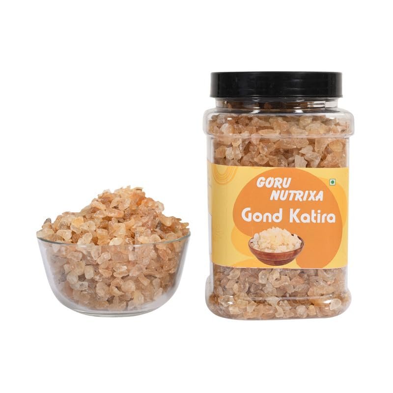 GORU NUTRIXA Gond Katira (Tragacanth) 1KG | Pure & Natural Edible Almond Gum Badam Pisin for Laddu Making & Sweets| High Cooling Properties & Digestive