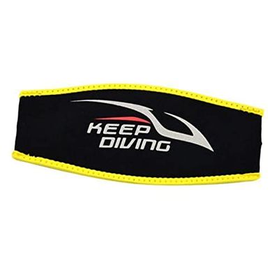 CALANDIS 2xComfort Neoprene Diving Scuba Mask Strap Cover Protector Black Yellow | Masks | Scuba & Snorkeling | Water Sports