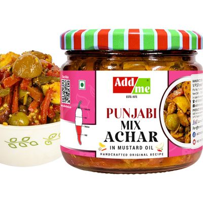 Add me Homemade Authentic Punjabi Mix Achar 300grm | Traditional Spicy Ghar ka Bana Achhar | Masaledar Tasty Flavours Mixed Pickles | Handmade Panjabi Vegetable Pickle | Indian Traditional Recipe