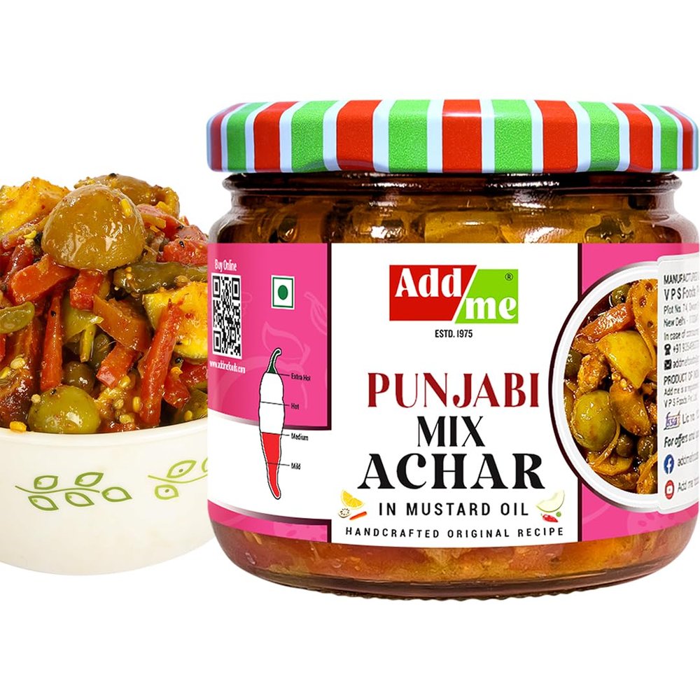 Add me Homemade Authentic Punjabi Mix Achar 300grm | Traditional Spicy Ghar ka Bana Achhar | Masaledar Tasty Flavours Mixed Pickles | Handmade Panjabi Vegetable Pickle | Indian Traditional Recipe
