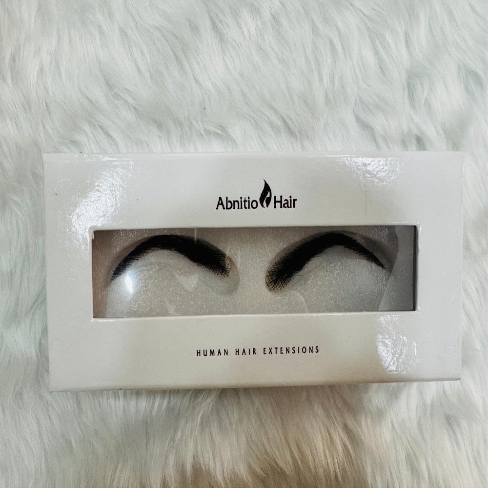 Abnitio Hair 100% Human Hair Eyebrows for Men and Women Re-Usable Lace Base Eyebrows Natural Color (Women)