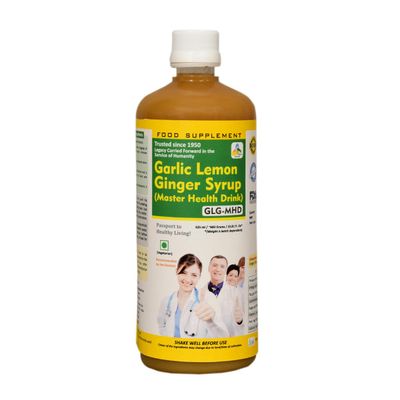 GLG-MHD Garlic Lemon Ginger Syrup - Master Health Drink for Heart Care for Blocked Heart Arteries, Bad Cholesterol, High Blood Pressure, Asthma, Arthritis, Cough & Cold, Acidity, Constipation etc.