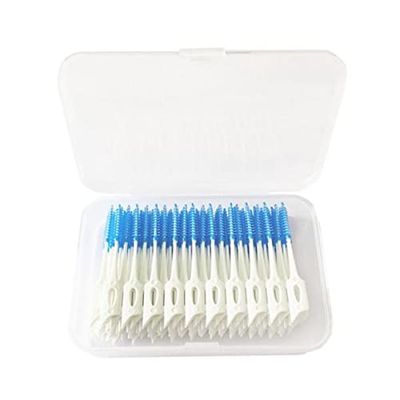 CALANDIS 2x160 Pcs Dental Interdental Brush Tooth Pick Flosser Toothpick Sticks Blue | Oral Care