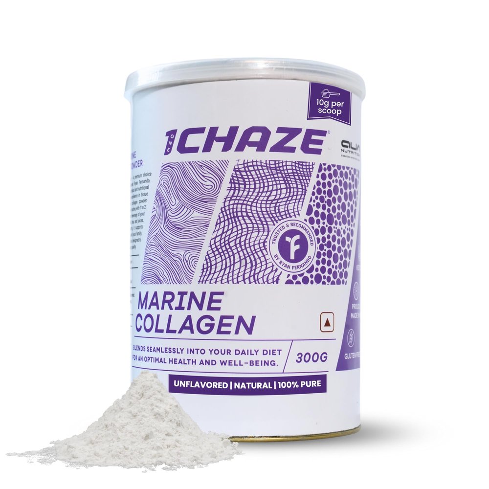 1Chaze Marine Collagen Powder | Natural Collagen Supplements for Women & Men | Best Peptides for Skin, Hair, Nails, Joints | Gluten-Free, Zero Sugar, Keto Friendly | 10g x 30 Servings