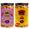 Popzy Bitez Guilt-Free Roasted Makhana | Crunchy & Healthy Snack for Anytime Munching | Delicious Cheese & Spicy Peri Peri Flavors | High Protein, Low Calorie, Gluten-Free, Vegan-Friendly Superfood Snack (70g(per jar), Cheese & Peri Peri) view 1