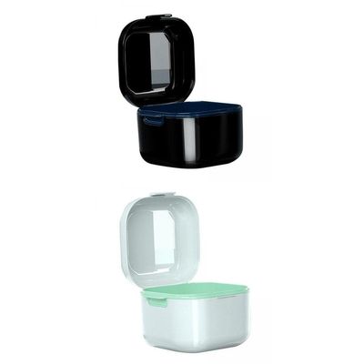 CALANDIS Denture Case w/Strainer Basket Bath Cleaning Soaking for Night Guard; | Oral Care
