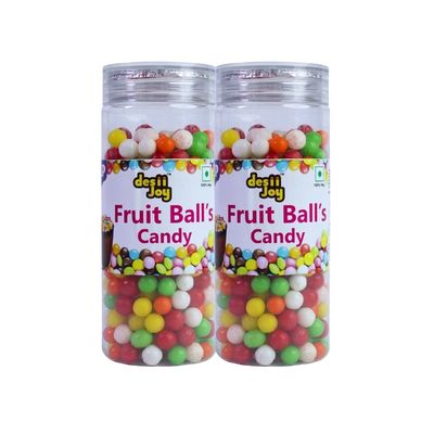 Desiijoy Fruit Ball's Candy, 200g, Multicoloured Sugar Coated, Pack of 2