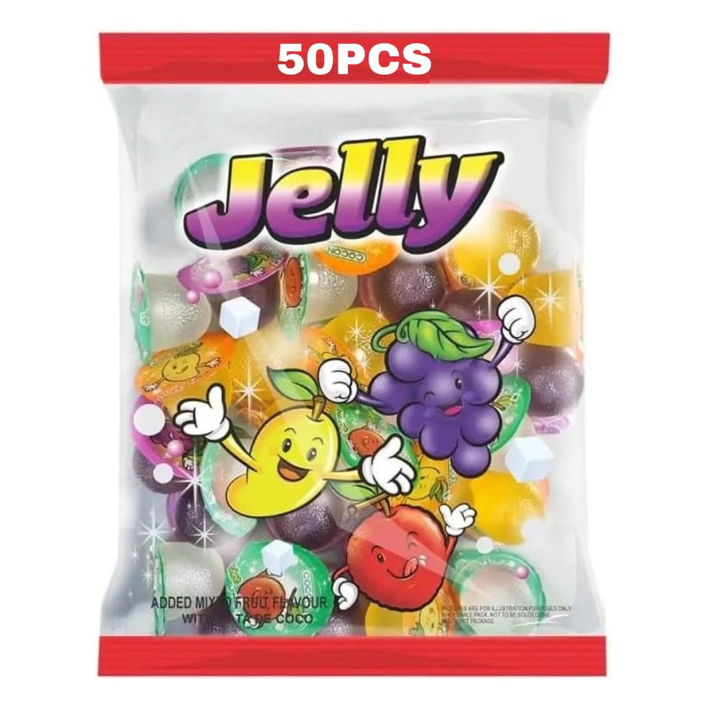 Cocons Jelly - Mixed Fruit Flavour, 50 pcs Packet 750g (Imported)