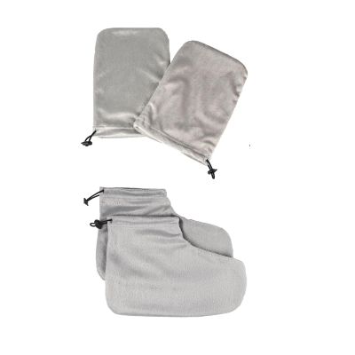 CALANDIS 2x Paraffin Wax Mitts for Hand and Feet Keep Warm Nail Art Tools Gray | Shaving & Hair Removal