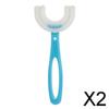 CALANDIS 2xKids Teeth Cleaning Manual Brush U-Shape Oral Tooth Cleaning Blue 6-12 years | Oral Care view 2