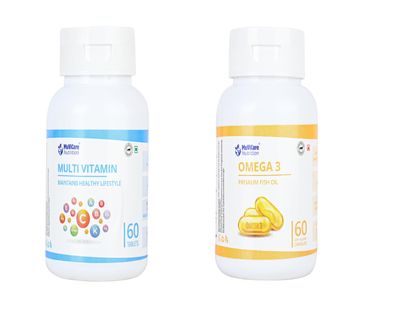 Muvicare Multivitamins & Omega 3 (60 Tablets Each) | For Immunity, Energy, Strength & Stamina | With Clinically Researched Ingredient