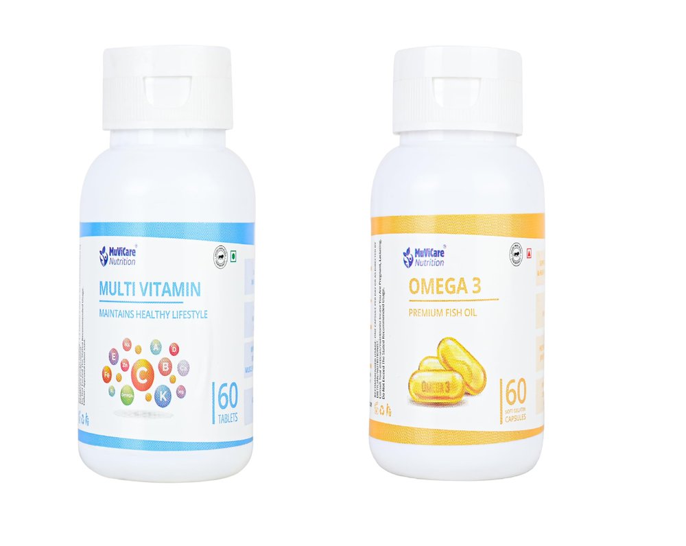 Muvicare Multivitamins & Omega 3 (60 Tablets Each) | For Immunity, Energy, Strength & Stamina | With Clinically Researched Ingredient