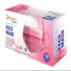 Diligent- We Care For your Life Disposable 3-Layer Protective Face Mask for Adults | Non-Woven Surgical Mask with Adjustable Nose Strip & Soft Ear Loops | High Bacterial Filtration | Pack of 50-Pink view 1