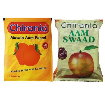 Khatta & Meetha Aam Papad - Sweet & Tangy Mango Treat | 20 Sachets Per Pack (240g) | 90s Nostalgic Candy | Made with Real Mango Pulp | Kid-Friendly Snack | Traditional Indian Digestive Sweet (Combo1)