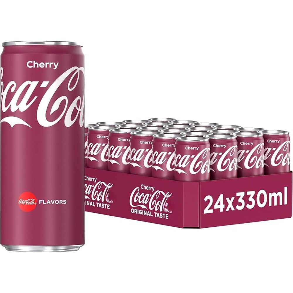 Coca colas Cherry Refreshing Pack Of Cherry Soda is Perfect For Enjoying The Classic Colas Twist. Each 330ml Pack Of 24 (Imported)