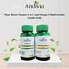 Andivia Plant Based Vitamin E & C and Omega-3 1000mg Multivitamins Softgel Capsules, Pack of 2, 60 Capsules Each view 2