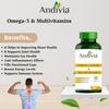 Andivia Plant Based Vitamin E & C and Omega-3 1000mg Multivitamins Softgel Capsules, Pack of 2, 60 Capsules Each view 3