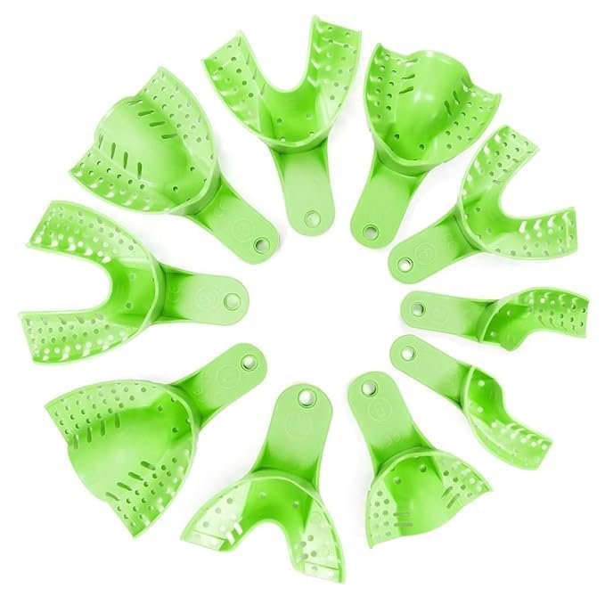 Dental Tool Imported Plastic Impression Tray Autoclavable green all size (Pack of 10 Pcs)