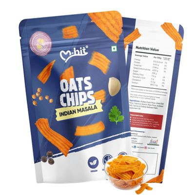 M.bit Oats Chips | Guilt-Free Goodness | High in Fiber | Low in Sodium | Healthy Snack | (100g, Indian Masala)