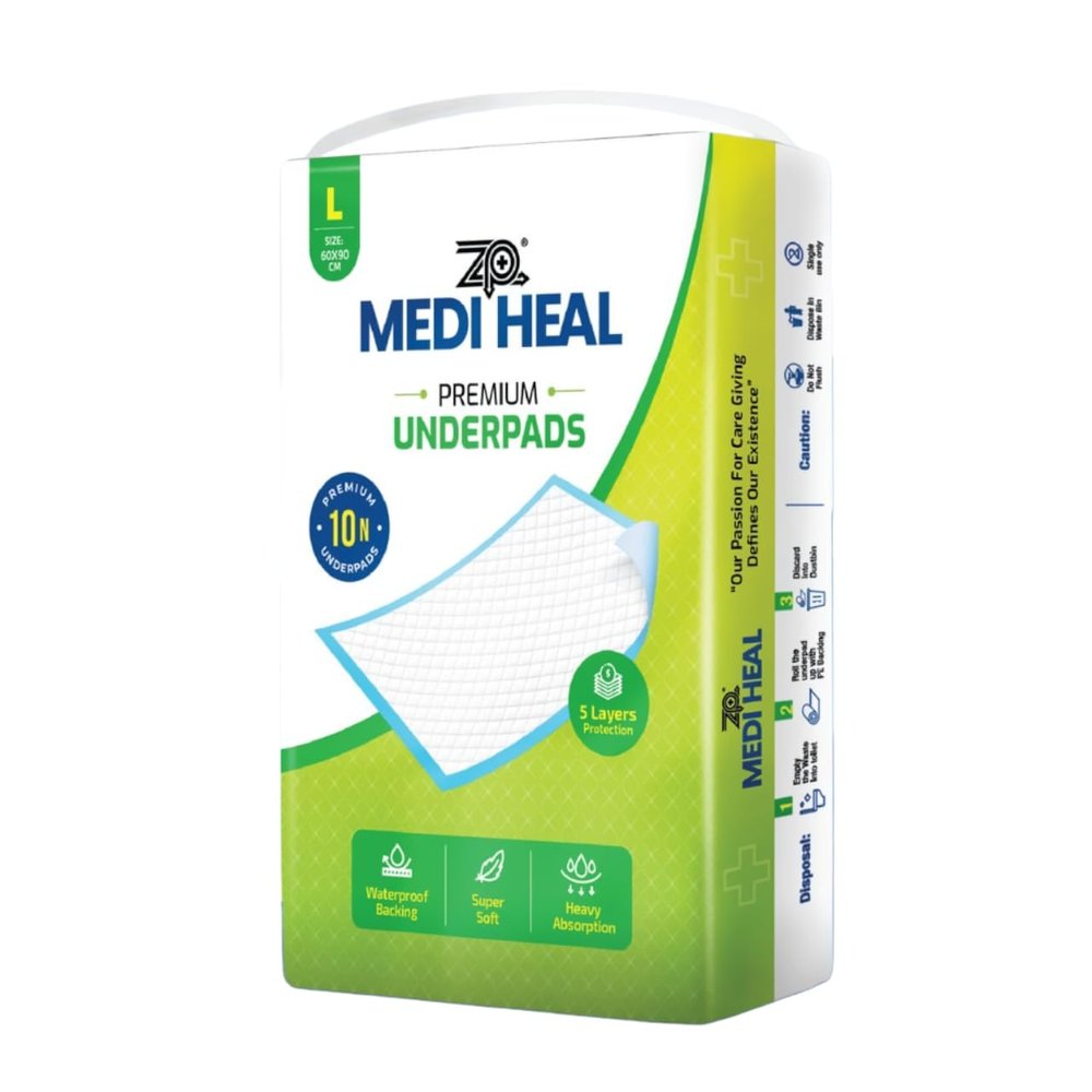 OTICA ZP Medi Heal Premium Disposable Underpads Super Absorbent, Leak-Proof Incontinence Bed Protectors for Elderly, Baby & Medical Use (60, L - 60 * 90).