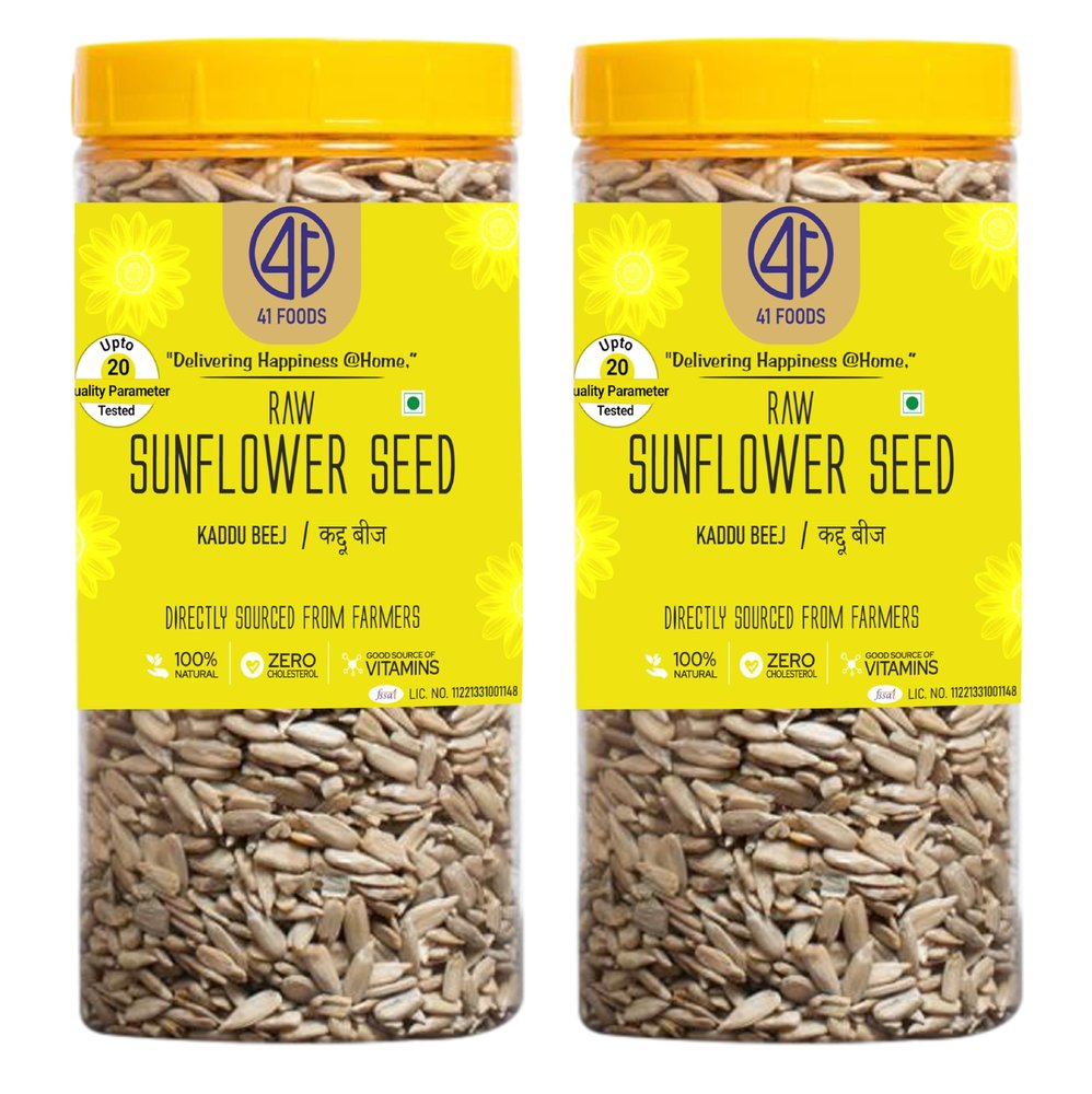 41 Foods Premium Sunflower Seeds | Surajmukhi Beej | 1 KG (500g x 2)