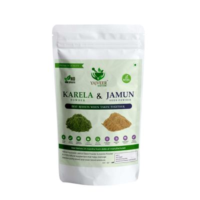 YAJVEER AYURVED Karela + Jamun Powder 100g | Natural Blend | Pure & Herbal Powder | 100 gm