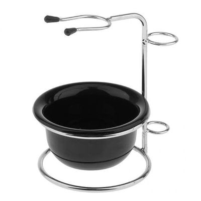 BNF 3xStainless Steel Shaving Brush Razor Stand Holder & Acrylic Shaving Bowl Set|Health & Beauty | Shaving & Hair Removal | Shaving Brushes & Mugs