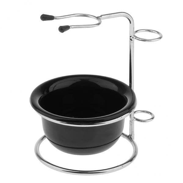 BNF 3xStainless Steel Shaving Brush Razor Stand Holder & Acrylic Shaving Bowl Set|Health & Beauty | Shaving & Hair Removal | Shaving Brushes & Mugs