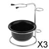 BNF 3xStainless Steel Shaving Brush Razor Stand Holder & Acrylic Shaving Bowl Set|Health & Beauty | Shaving & Hair Removal | Shaving Brushes & Mugs view 2