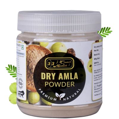 J J Crunch N Munch Pure Amla Powder Edible Dry Amla Churna for Immunity, Hair Growth, & Skin Glow | Natural Vitamin C, No Preservatives | (100 gram)