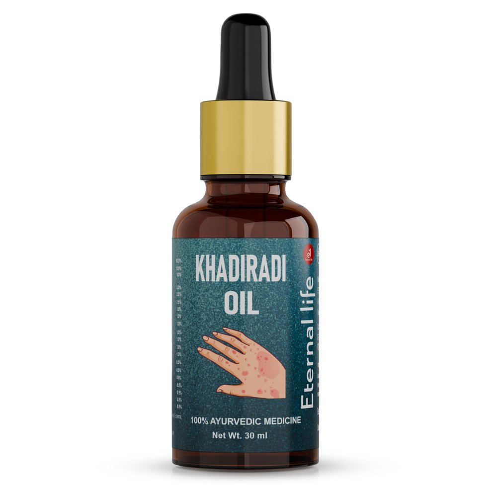 Eternal Life Khadiradi Oil Ayurvedic Herbal Remedy for Itching, Inflammation & Redness Relief | Skin Cleanse, Allergy Protection, Impurity Detox & Natural Skincare Solution (Pack of 1, 30 ml )