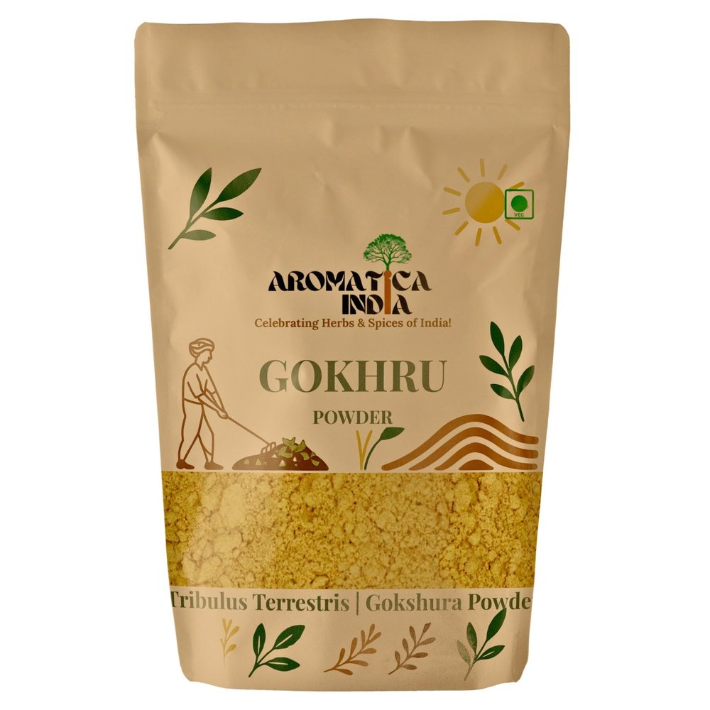 Aromatica India Organic Gokhru Gokshura Powder Tribulus Terrestris for Men Women Kidney Health Vitality 500gm