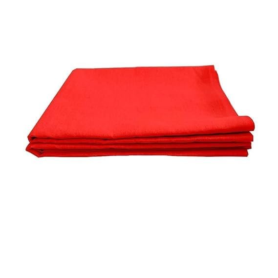 1.25 Meter Religious Lal Red Pooja God Aasan Cloth for Mandir| Lal Cotton Chowki Aasan Kapda | Puja Cloth for Puja Table, Deity Idols, and Altar | Worship Mat for Home Temple CH;63