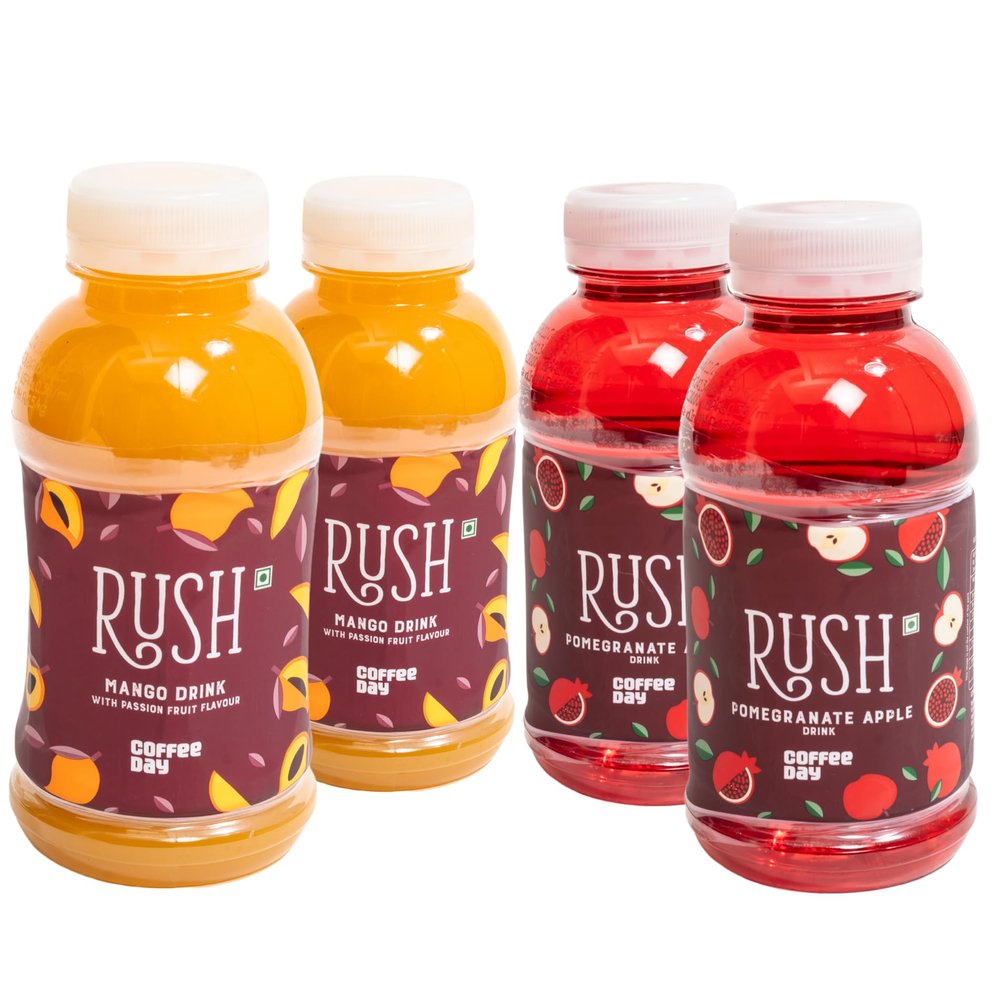 Cafe Coffee Day Pomegranate Apple Drink & Mango Juice (PACK OF 4, Combo: Pomegranate & Mango)