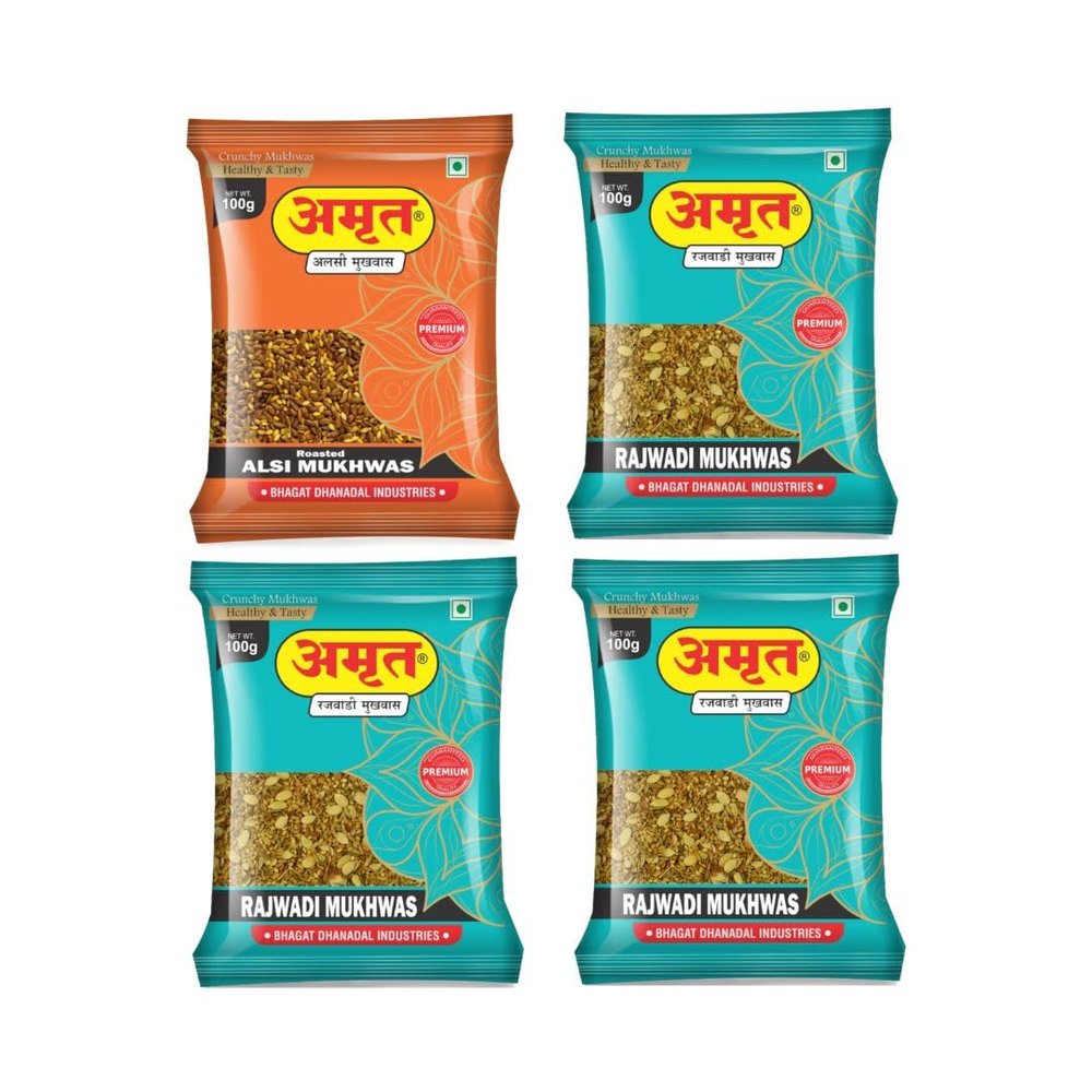 AMRUT Mukhwas Combo  Alsi Mukhwas (100g) + Rajwadi Mukhwas (100g x 3) | Traditional Indian Digestive Mouth Freshener | Pack of 4 | Total 400g