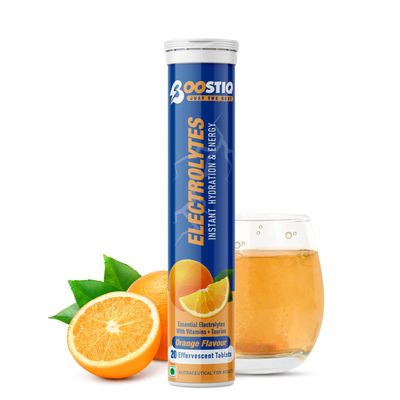 BOOSTIQ Electrolytes Low Sugar Energy Drink For Instant Hydration & Daily Rehydration With 5 Essential Electrolytes + Vitamins, Sports Drink for Men and Women (20 count (Pack of 1), orange)