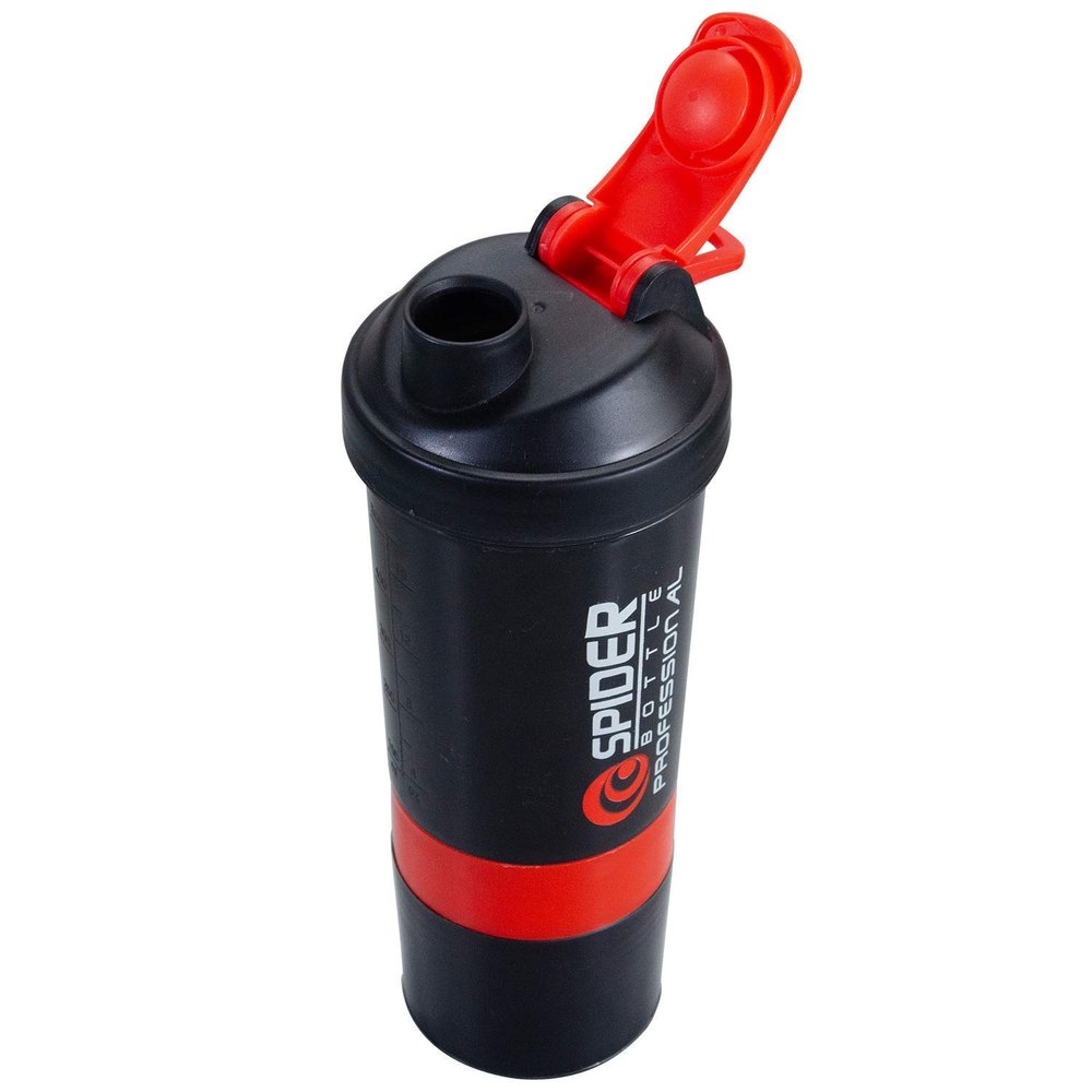 AFFODYL Protein Shaker Bottle with Extra Two Compartment Storage, Gym Bottle, BPA Free, 500ml, Multicolor, Pack of 1