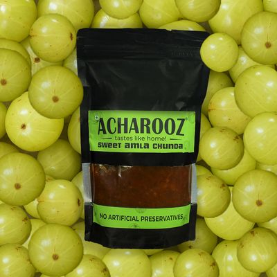 Acharooz Sweet Amla Chunda Pickle 350g Packet, Authentic Amla Achar with Rich Spices - Organic Amla Murabba - Traditional Indian Recipe -Perfect for Meals and Snacks - No Artificial Preservatives