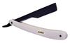 AVEU Professional Straight Razor, White Handle with Black Blade, Classic Barber Style view 1