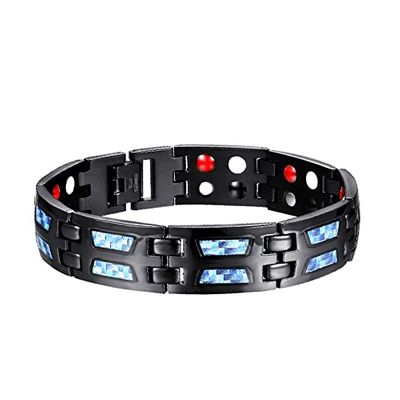 Honmin Titanium Steel & Carbon Fiber Magnetic Bracelet | Adjustable | Men's & Women's Jewelry
